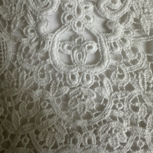 Sea New York Elegant White and Green Striped Lace Blouse - Picture 9 of 14